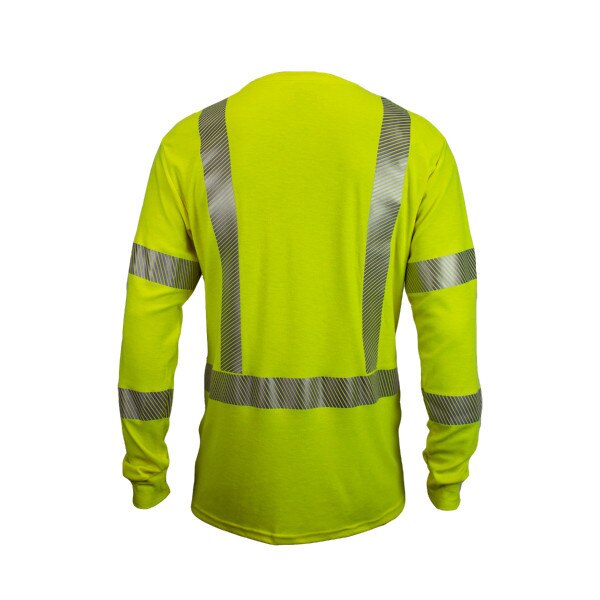 NSA Vizable Hi-Vis Dual Hazard Long Sleeve Shirt in Hi-Vis Yellow